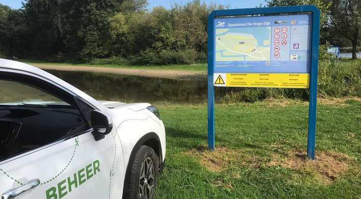 2022 Blauwalg waarschuwingsbord Hoge Dijk