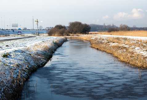 2024 Winter ijs op sloot Ouderkerkerplas