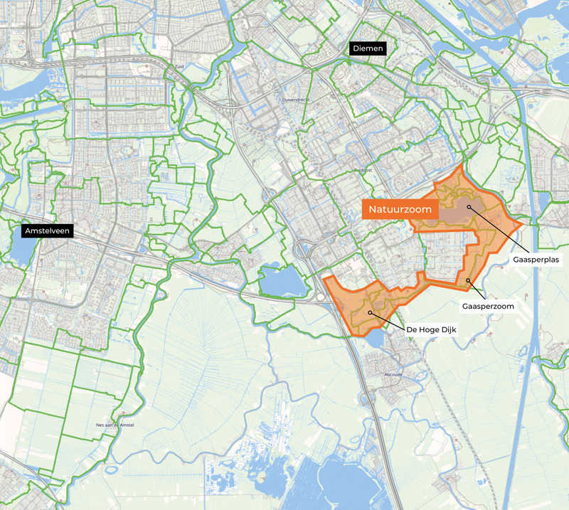 Kaart-Groengebied-Amstelland-Natuurzoom // groengebied-amstelland-natuurzoom.jpg (104 K)